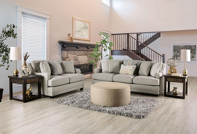STEPHNEY Loveseat, Gray/Gold - Imperial Furniture (Las Vegas, NV) - Multi Location