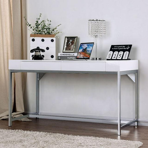 Loke White/Chrome Computer Desk - Imperial Furniture (Las Vegas, NV) - Multi Location