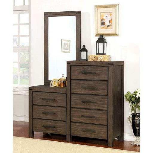 Rexburg Wire-Brushed Rustic Brown 8-Drawer Dresser Mirror - Imperial Furniture (Las Vegas, NV) - Multi Location