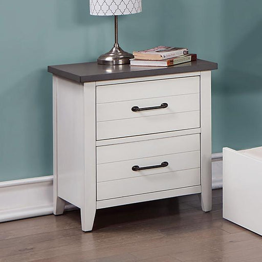 PRIAM Night Stand, White/Gray - Imperial Furniture (Las Vegas, NV) - Multi Location