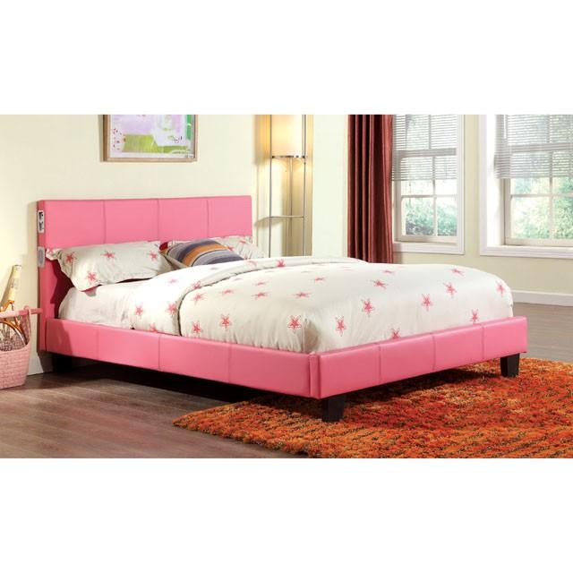 Evans Bed Espresso & Pink - Imperial Furniture (Las Vegas, NV) - Multi Location