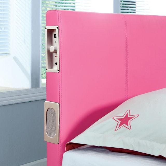 Evans Bed Espresso & Pink - Imperial Furniture (Las Vegas, NV) - Multi Location