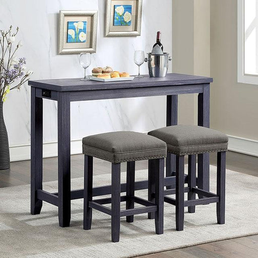 CAERLEON 3 Pc. Counter Ht. Table Set, Blue - Imperial Furniture (Las Vegas, NV) - Multi Location