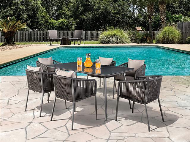 Tushari 8 Pc. Outdoor Dining Set - Imperial Furniture (Las Vegas, NV) - Multi Location