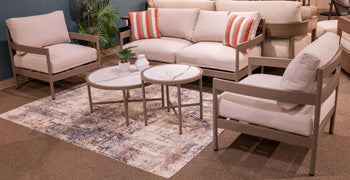 Bluff Trail Outdoor Love/Chairs/Tables Set (Set of 5) - Imperial Furniture (Las Vegas, NV) - Multi Location