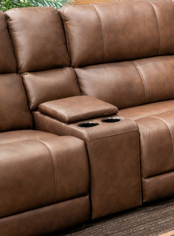 Bleckley Power Reclining Sectional Loveseat with Console - Imperial Furniture (Las Vegas, NV) - Multi Location