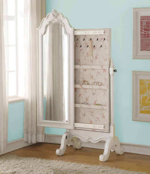 Edalene Pearl White Jewelry Armoire (Cheval) - Imperial Furniture (Las Vegas, NV) - Multi Location