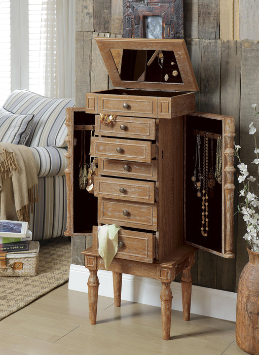 Taline Weathered Oak Jewelry Armoire - Imperial Furniture (Las Vegas, NV) - Multi Location