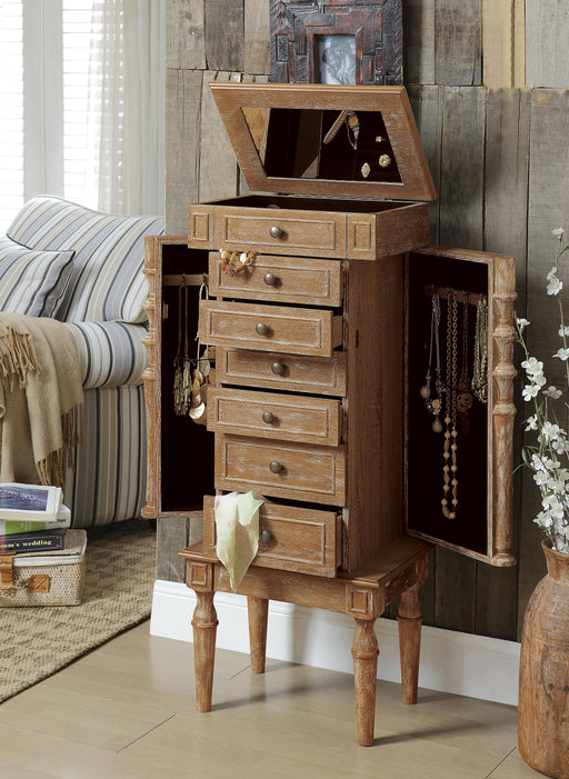 Taline Weathered Oak Jewelry Armoire - Imperial Furniture (Las Vegas, NV) - Multi Location