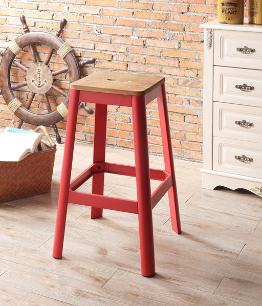 Jacotte Natural & Red Bar Stool (1Pc) - Imperial Furniture (Las Vegas, NV) - Multi Location