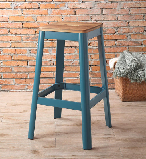 Jacotte Natural & Teal Bar Stool (1Pc) - Imperial Furniture (Las Vegas, NV) - Multi Location