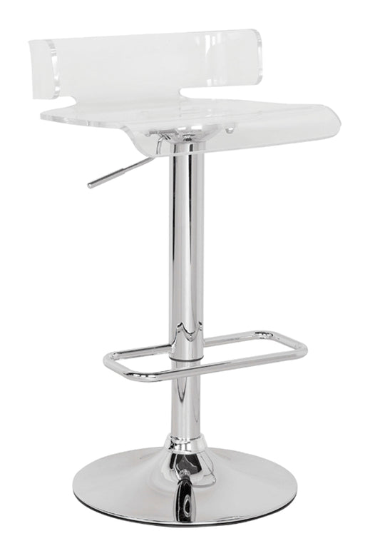 Rania Clear & Chrome Adjustable Stool (1Pc) - Imperial Furniture (Las Vegas, NV) - Multi Location