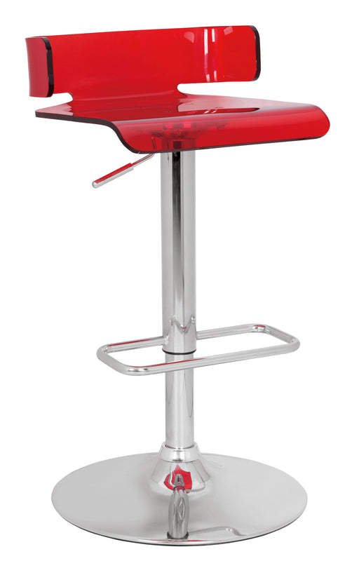 Rania Red & Chrome Adjustable Stool (1Pc) - Imperial Furniture (Las Vegas, NV) - Multi Location