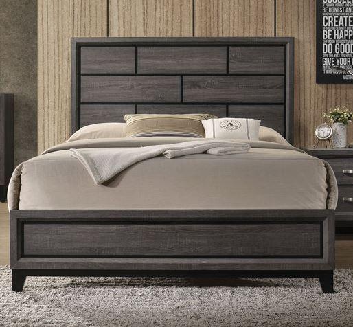 Acme Furniture Valdemar Queen Panel Bed in Weathered Gray 27050Q - Imperial Furniture (Las Vegas, NV) - Multi Location