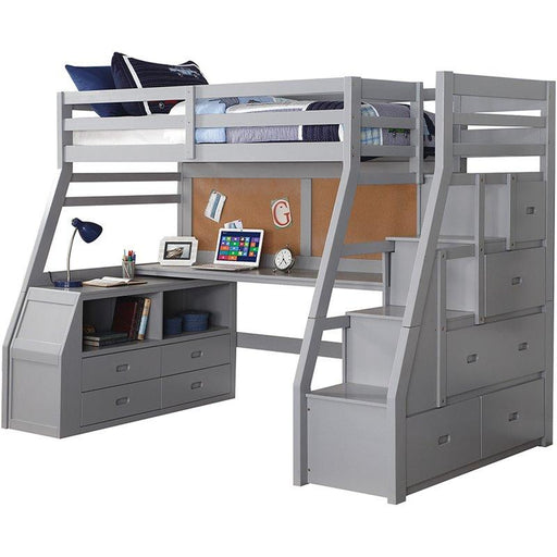 Acme Jason II Twin Loft Bed & Ladder in Gray 37445 - Imperial Furniture (Las Vegas, NV) - Multi Location
