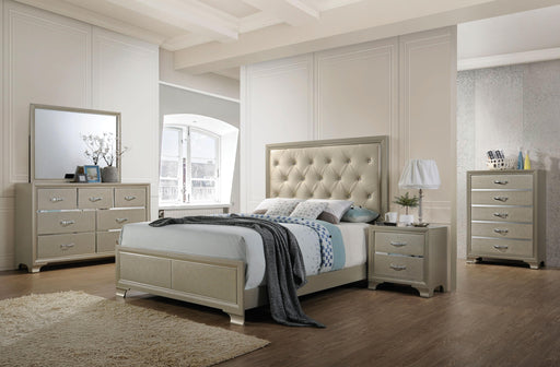 Carine PU & Champagne Queen Bed - Imperial Furniture (Las Vegas, NV) - Multi Location