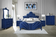 Dante Blue Velvet Eastern King Bed - Imperial Furniture (Las Vegas, NV) - Multi Location