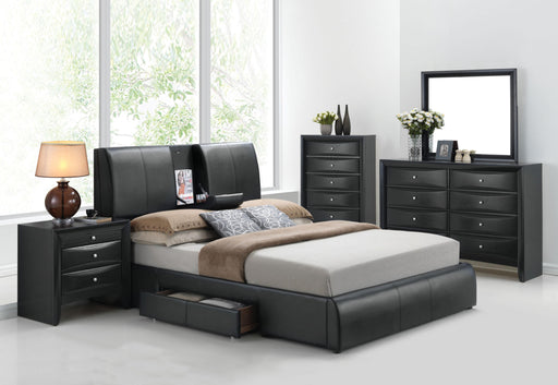 Kofi Black PU Eastern King Bed - Imperial Furniture (Las Vegas, NV) - Multi Location