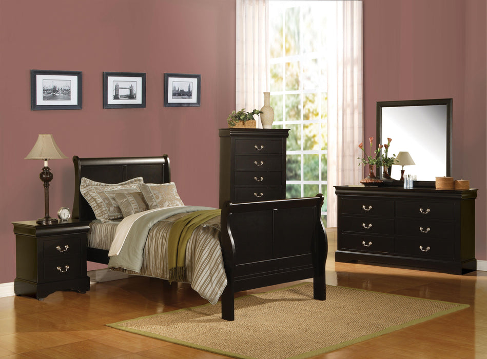 Louis Philippe III Black Twin Bed - Imperial Furniture (Las Vegas, NV) - Multi Location