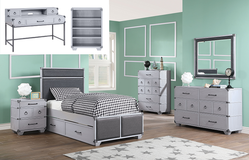 Orchest Gray PU & Gray Twin Bed - Imperial Furniture (Las Vegas, NV) - Multi Location