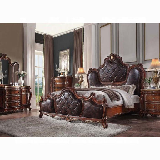 Picardy PU & Cherry Oak Eastern King Bed - Imperial Furniture (Las Vegas, NV) - Multi Location