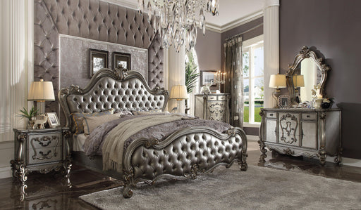 Versailles II Silver PU & Antique Platinum California King Bed - Imperial Furniture (Las Vegas, NV) - Multi Location