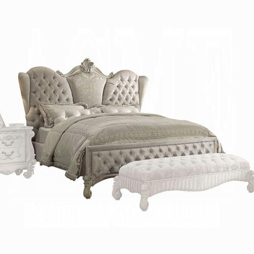 Versailles Ivory Velvet & Bone White California King Bed - Imperial Furniture (Las Vegas, NV) - Multi Location
