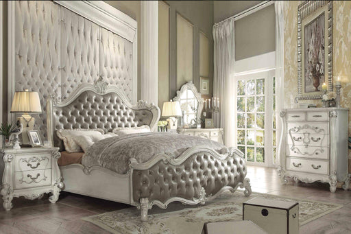 Versailles Vintage Gray PU & Bone White California King Bed - Imperial Furniture (Las Vegas, NV) - Multi Location