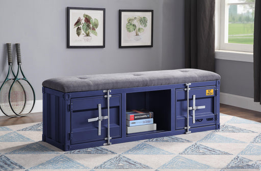 Cargo Gray Fabric & Blue Bench (Storage) - Imperial Furniture (Las Vegas, NV) - Multi Location