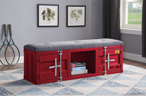 Cargo Gray Fabric & Red Bench (Storage) - Imperial Furniture (Las Vegas, NV) - Multi Location