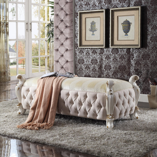 Picardy Fabric & Antique Pearl Bench - Imperial Furniture (Las Vegas, NV) - Multi Location