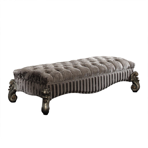 Versailles Fabric & Antique Platinum Bench - Imperial Furniture (Las Vegas, NV) - Multi Location