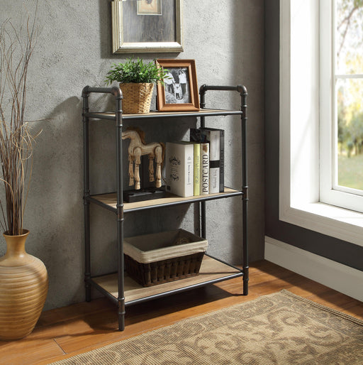 Itzel Antique Oak & Sandy Gray Bookshelf - Imperial Furniture (Las Vegas, NV) - Multi Location