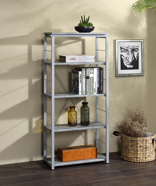 Jurgen Faux Concrete & Silver Bookshelf - Imperial Furniture (Las Vegas, NV) - Multi Location