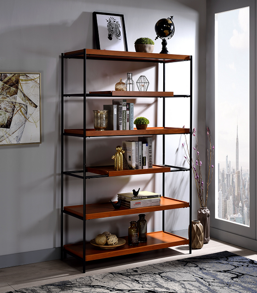Oaken Honey Oak & Black Bookshelf - Imperial Furniture (Las Vegas, NV) - Multi Location