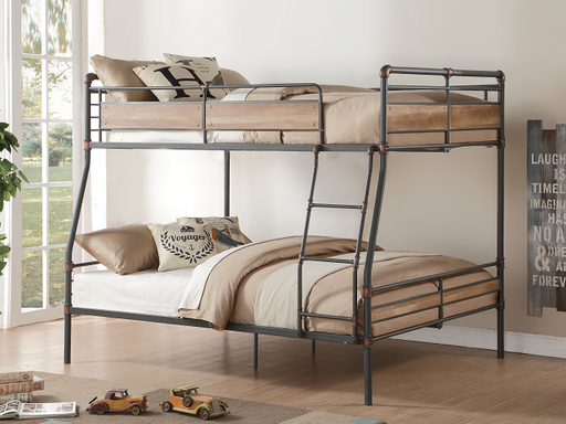 Brantley II Sandy Black & Dark Bronze Hand-Brushed Full XL/Queen Bunk Bed - Imperial Furniture (Las Vegas, NV) - Multi Location