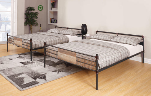 Brantley Sandy Black & Dark Bronze Hand-Brushed Bunk Bed (Queen/Queen) - Imperial Furniture (Las Vegas, NV) - Multi Location