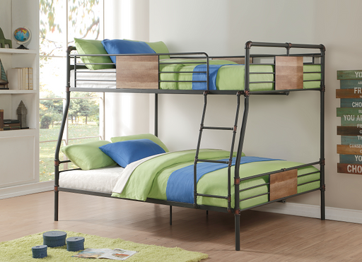 Brantley Sandy Black & Dark Bronze Hand-Brushed Full XL/Queen Bunk Bed - Imperial Furniture (Las Vegas, NV) - Multi Location