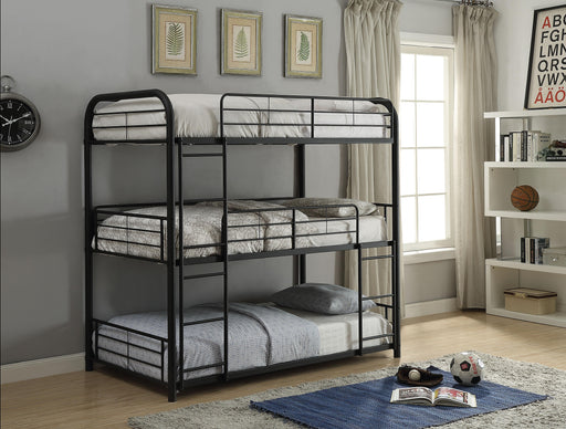 Cairo Sandy Black Bunk Bed (Triple Full) - Imperial Furniture (Las Vegas, NV) - Multi Location