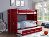 Cargo Red Bunk Bed (Full/Full) - Imperial Furniture (Las Vegas, NV) - Multi Location