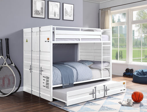 Cargo White Bunk Bed (Full/Full) - Imperial Furniture (Las Vegas, NV) - Multi Location