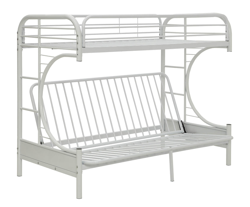 Eclipse White Bunk Bed (Twin XL/Queen/Futon) - Imperial Furniture (Las Vegas, NV) - Multi Location