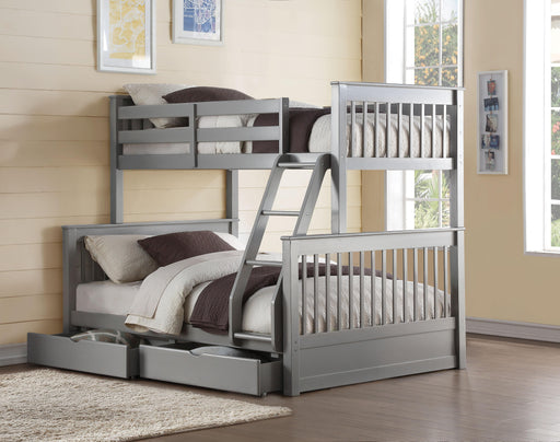 Haley II Gray Bunk Bed (Twin/Full) - Imperial Furniture (Las Vegas, NV) - Multi Location