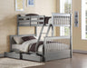 Haley II Gray Bunk Bed (Twin/Full) - Imperial Furniture (Las Vegas, NV) - Multi Location