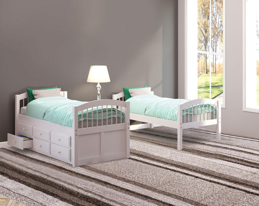 Micah White Bunk Bed & Trundle (Twin/Twin) - Imperial Furniture (Las Vegas, NV) - Multi Location