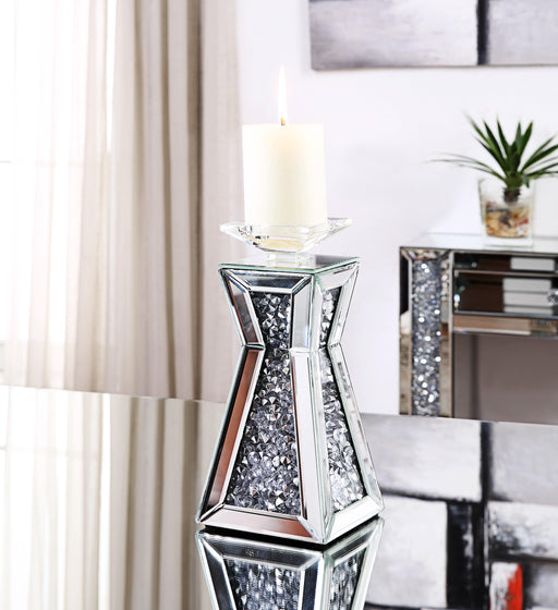 Nowles Mirrored & Faux Stones Accent Candleholder - Imperial Furniture (Las Vegas, NV) - Multi Location