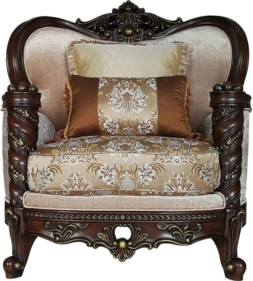Acme Furniture Devayne Chair with 2 Pillows in Dark Walnut 50687 - Imperial Furniture (Las Vegas, NV) - Multi Location