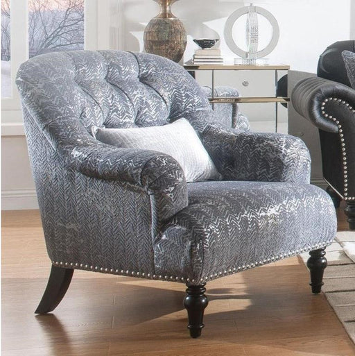 Acme Furniture Gaura Chair in Dark Gray Velvet 53092 - Imperial Furniture (Las Vegas, NV) - Multi Location