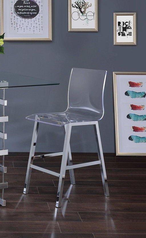 Acme Furniture Nadie Counter Height Chair in Chrome (Set of 2) 72592 - Imperial Furniture (Las Vegas, NV) - Multi Location