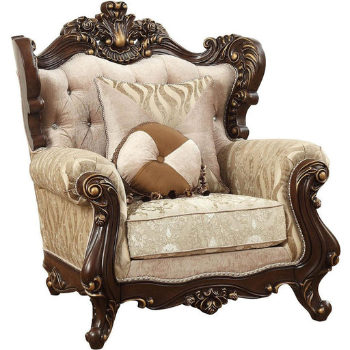 Acme Furniture Shalisa Chair with 2 Pillows in Walnut 51052 - Imperial Furniture (Las Vegas, NV) - Multi Location